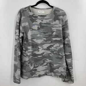 Officine Generale Women's Looped Cotton Camouflage Logn Sleeve Sweatshirt Size S